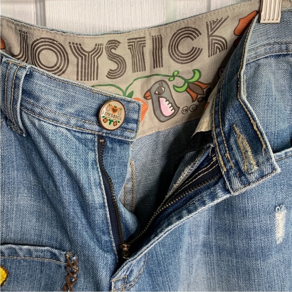 Joystick Hand Embroidered Patchwork Distressed Fl… - image 5